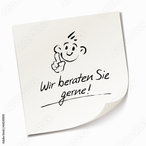 Wir beraten Sie gerne! - Notizzettel