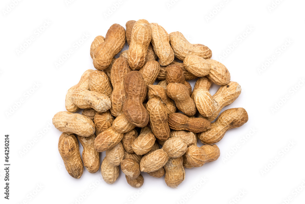 Peanuts In Shell Isolated On White Peanuts In Shell Isolated On White