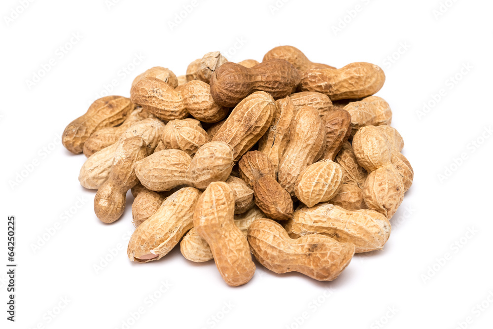 Peanuts In Shell Isolated On White Peanuts In Shell Isolated On White