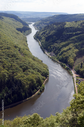 Blick von der Cloef auf die Saarschleife