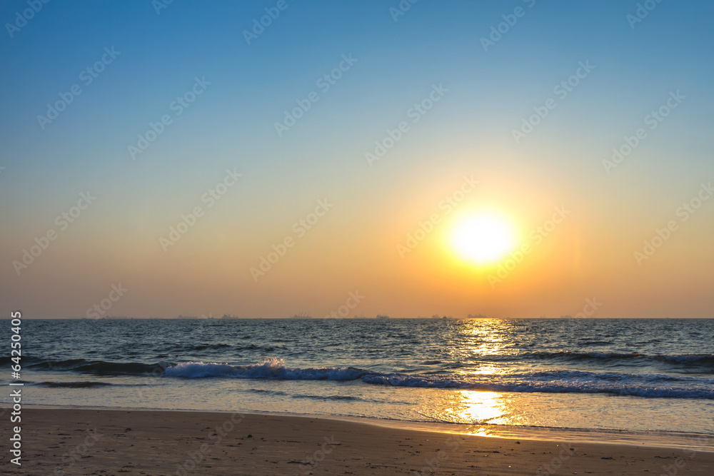 Sunset at sea beach
