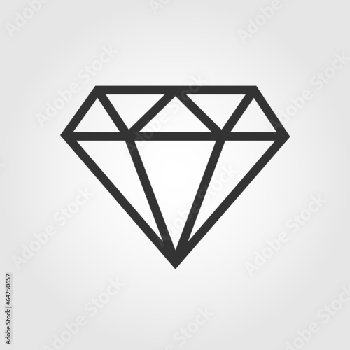 Diamond  icon, flat design