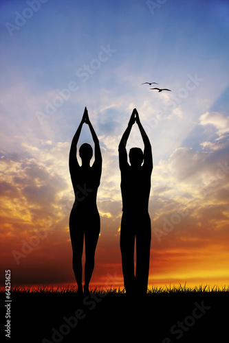 couple doing yoga