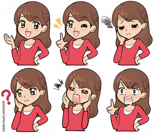 女性表情セット