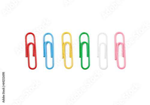 Set of colorful paperclips