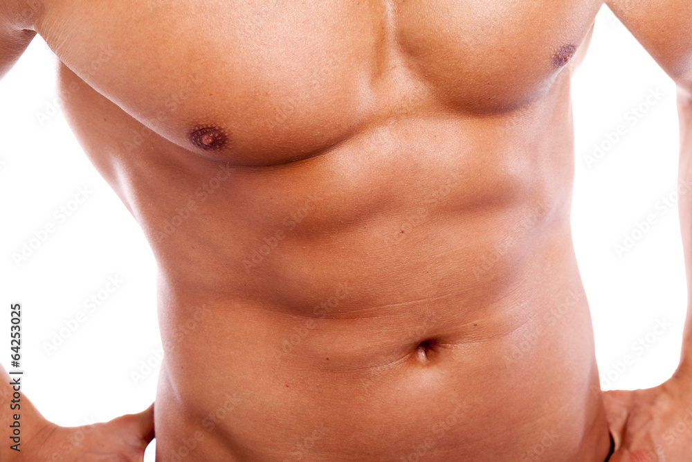 Close-up of guy with muscular torso Close-up of guy with muscular torso