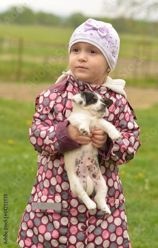 l'enfant et le chiot photo