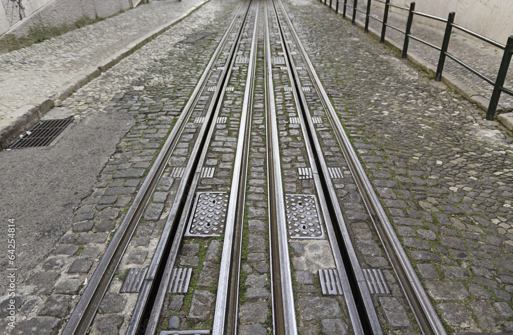 Obraz premium Tram tracks in the city