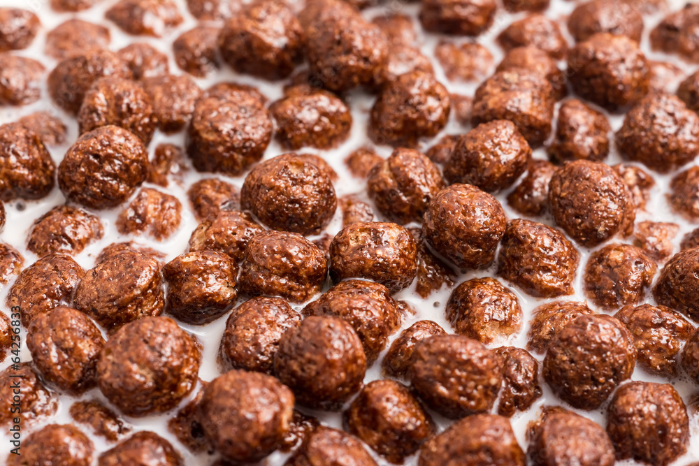 Breakfast Chocolate Balls Corn Flakes And Milk Breakfast Chocolate Balls Corn Flakes And Milk