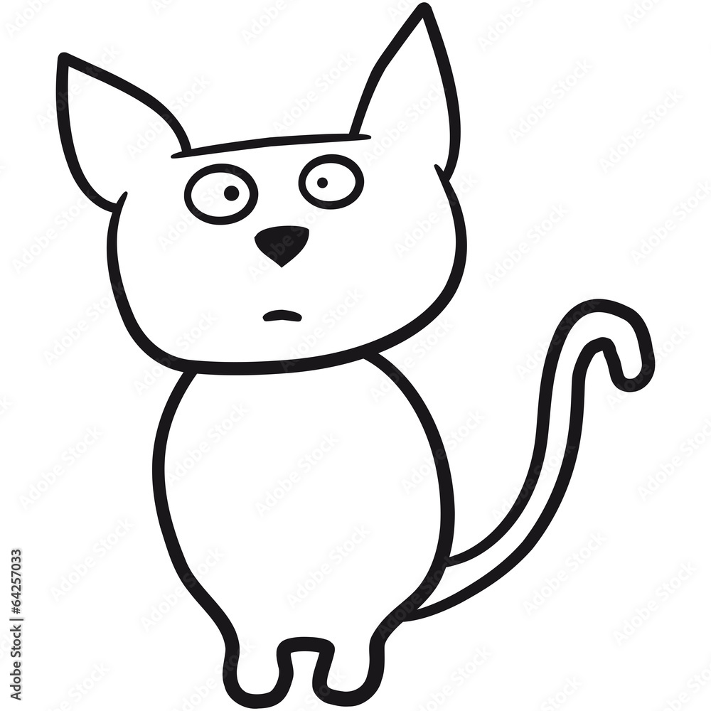 Lustige Comic Katze Stock Illustration | Adobe Stock