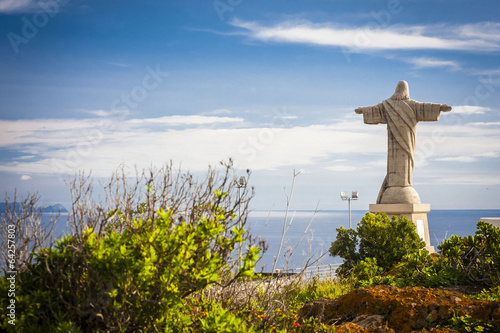 Christ at Garajau in Funchal with amazing areal view, Madeira photo