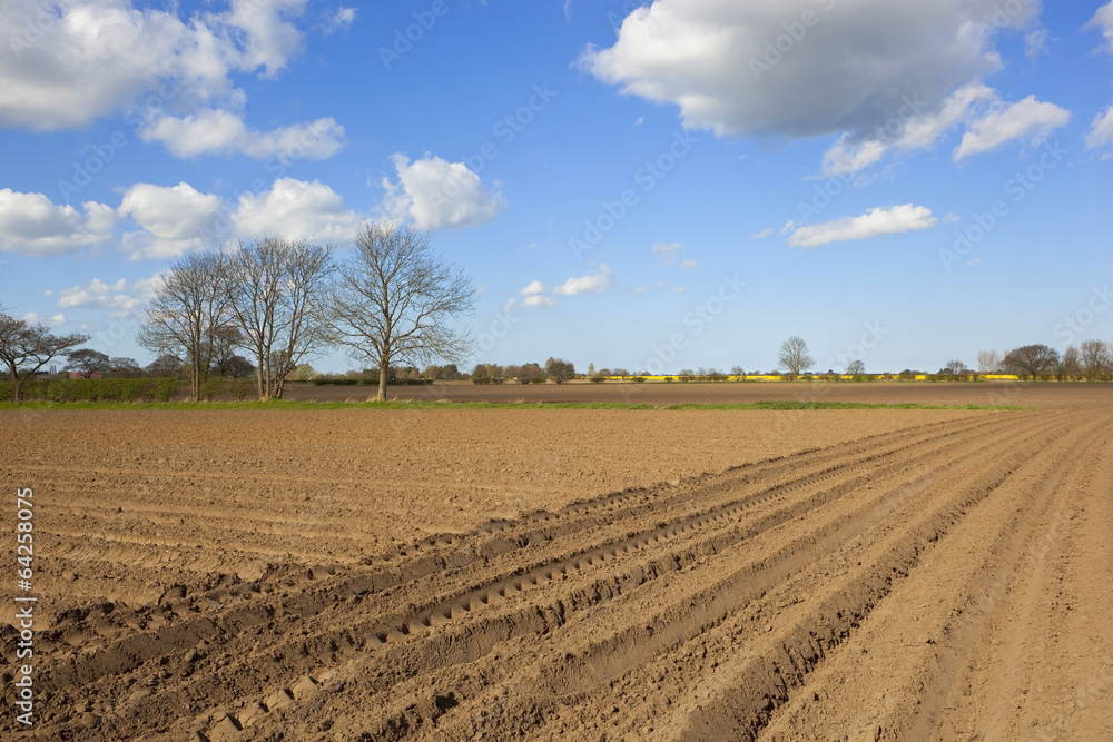 plowed soil in springtime plowed soil in springtime