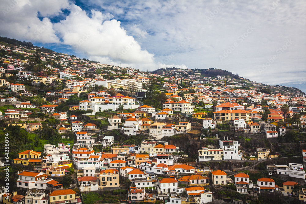 The old historic town center of Funchal, Madeira island.
