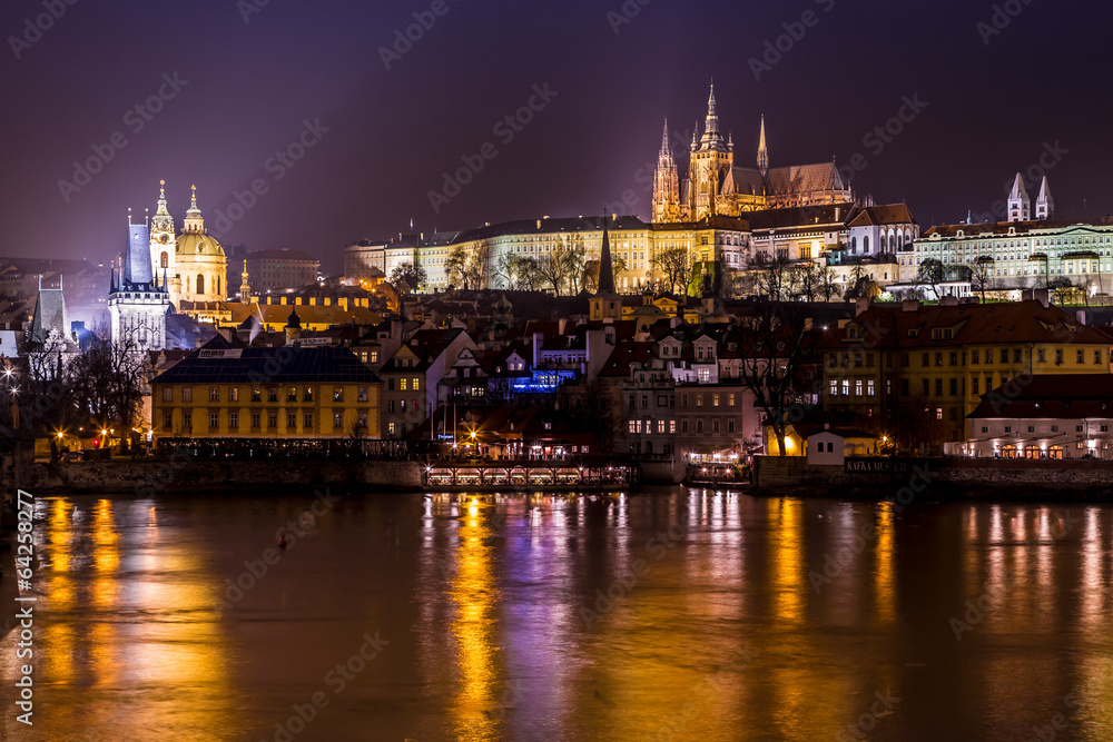The View on Prague gothic Castle with Charles Bridge The View on Prague gothic Castle with Charles Bridge
