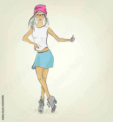 sexy girl thumb a lift