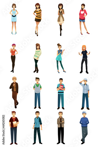 Different teenagers in different styles and poses