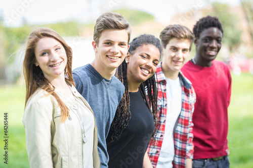 Multiethnic Group of Teenagers Outdoor