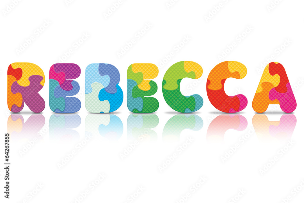 Vector REBECCA written with alphabet puzzle Vector REBECCA written with alphabet puzzle