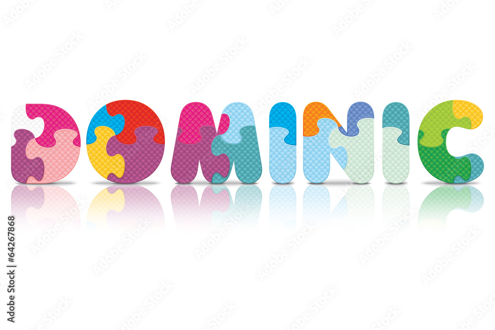Vector DOMINIC written with alphabet puzzle Vector DOMINIC written with alphabet puzzle