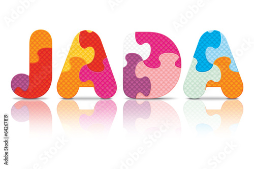 Vector JADA written with alphabet puzzle