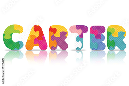 Vector CARTER written with alphabet puzzle
