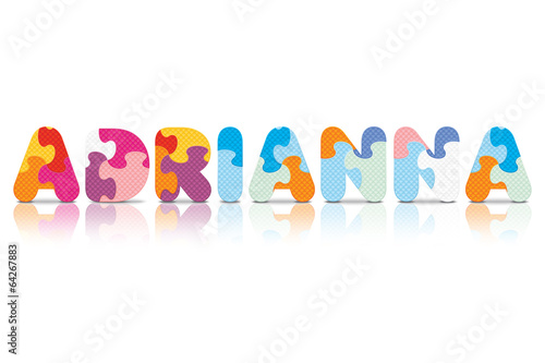 Vector ADRIANNA written with alphabet puzzle