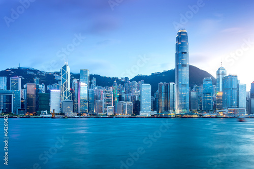 Canvas Print Hong Kong Skyline