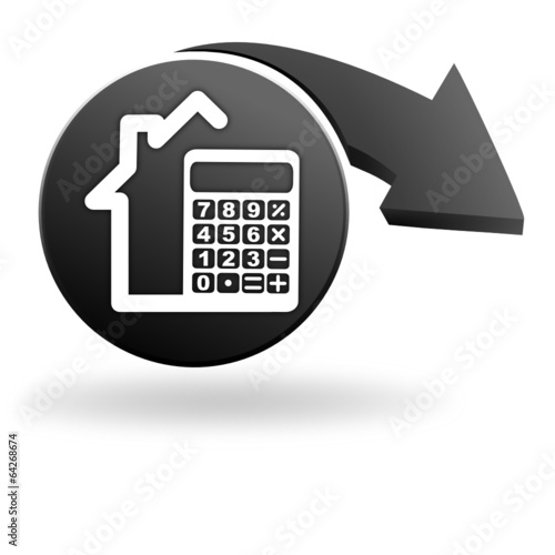 calculatrice maison sur symbole noir