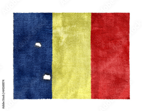 weathered flag of Romania