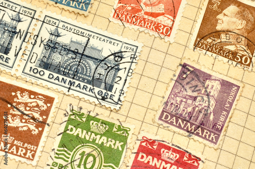 Old Danish Stamps In Album