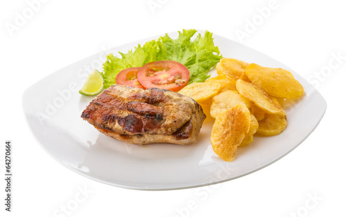 Grilled pork with potato