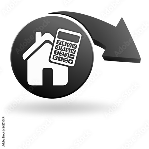 calculatrice crédit logement sur symbole noir