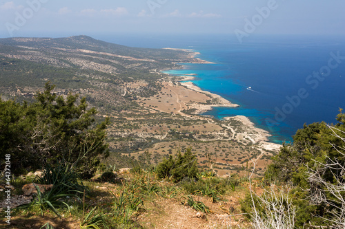 La côte vue depuis le sentier d'Aphrodite