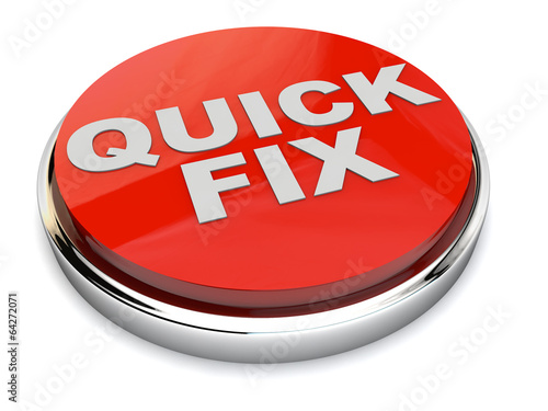 Red Quick Fix Button over white Background photo