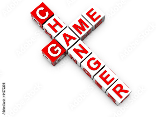 Fotografía game changer cubes over white background