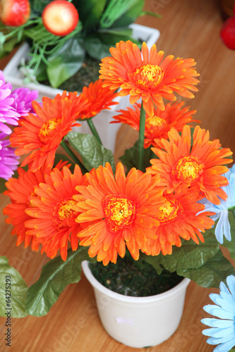 Colorful of artificial flowers.