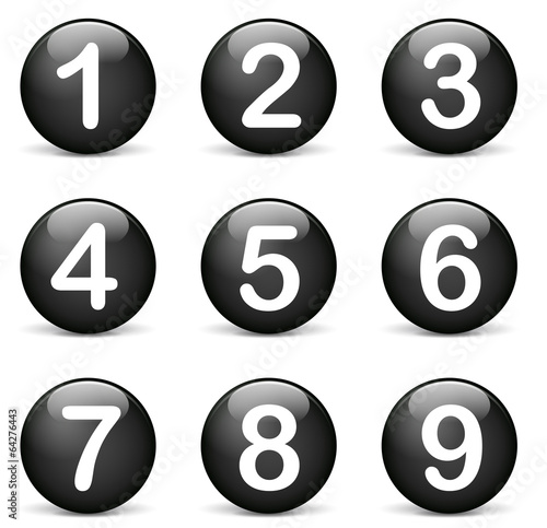 Vector round numbers icons