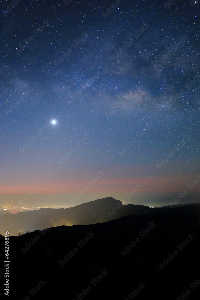 Landscape of Milky Way beautiful sky on Doi Inthanon mountain Landscape of Milky Way beautiful sky on Doi Inthanon mountain