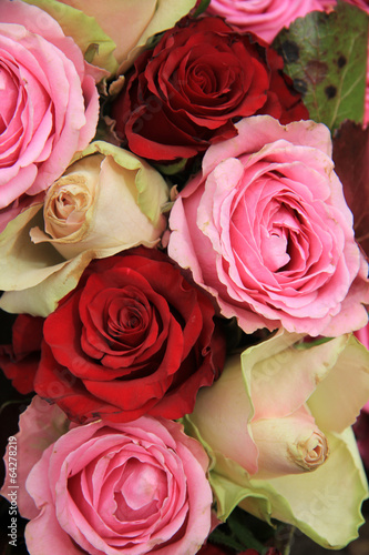 Wedding flowers in pink and red