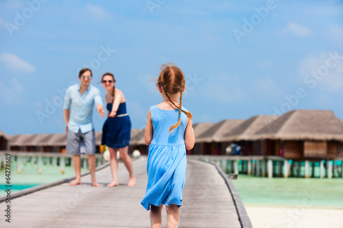 Family on summer vacation at resort
