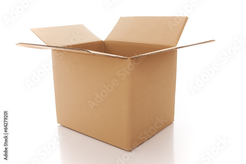 Papier peint Open cardbox isolated on white