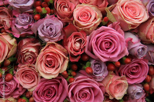 Pastel roses wedding arrangement