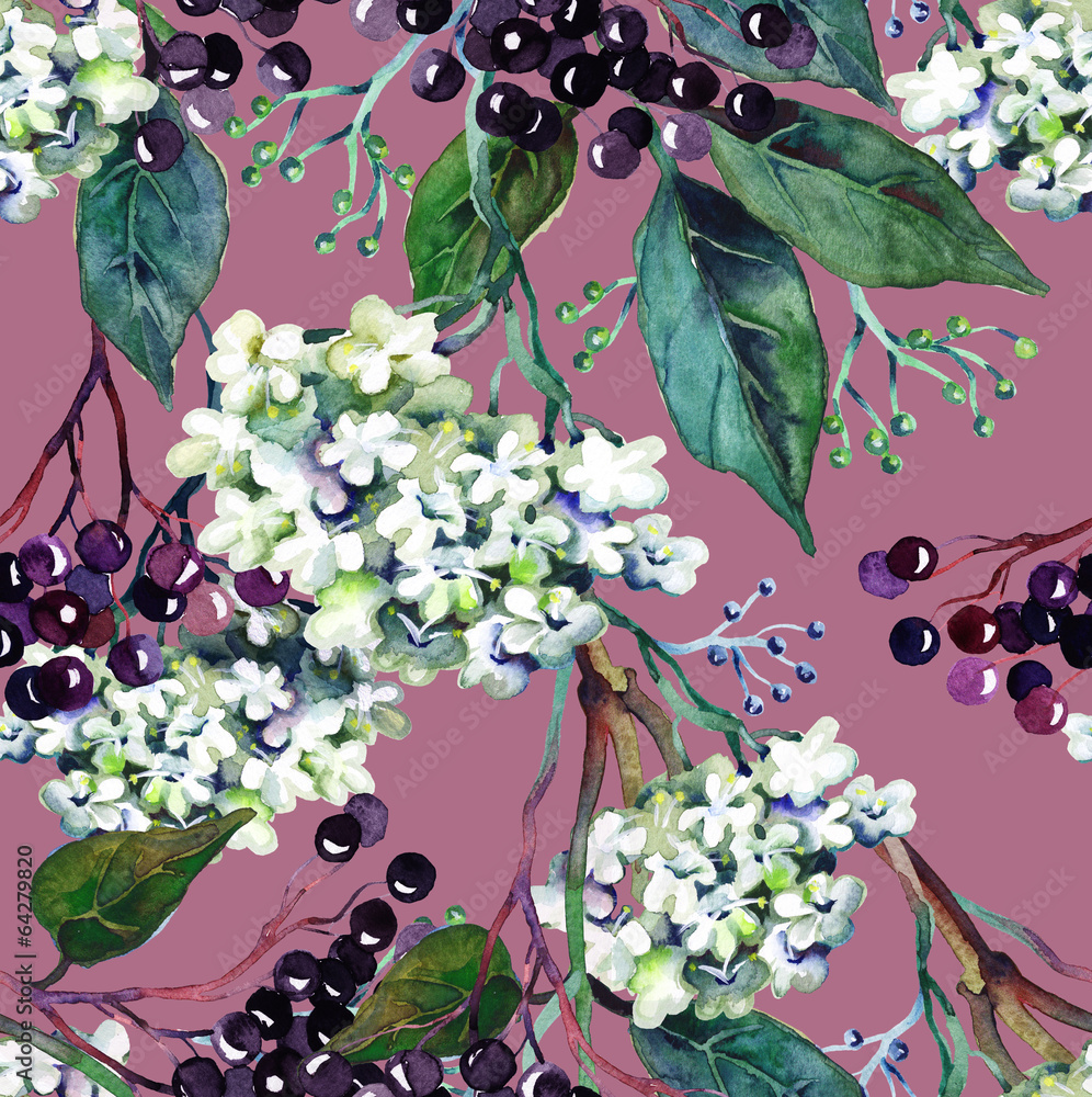 Naklejka premium Elder Seamless Pattern