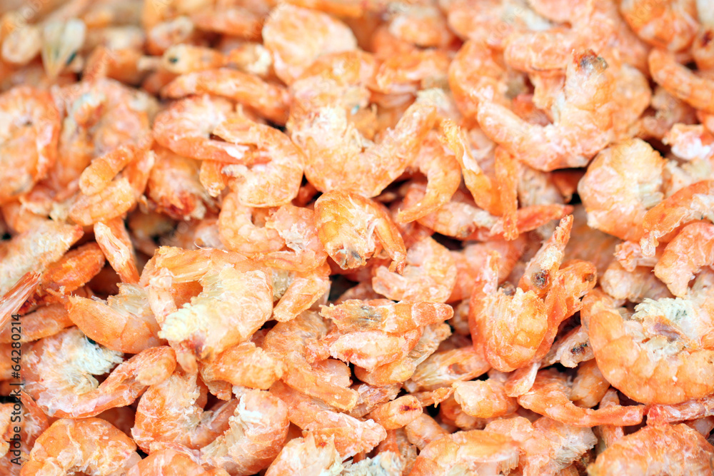 texture of shrimp after drying in sunlight.