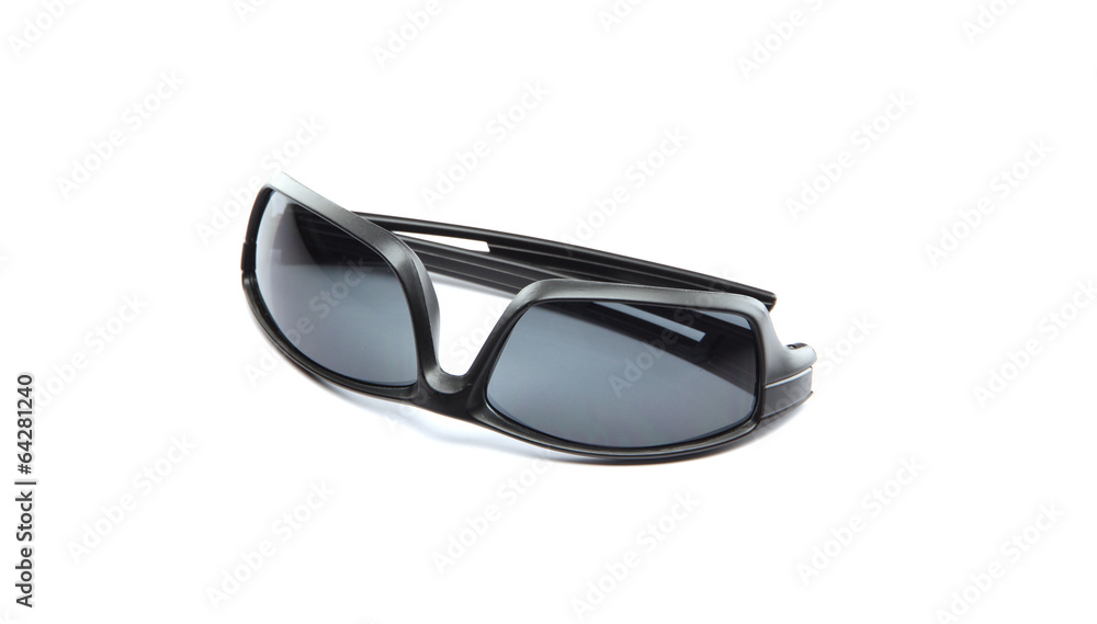 Fototapeta premium closeup black sunglasses isolated.