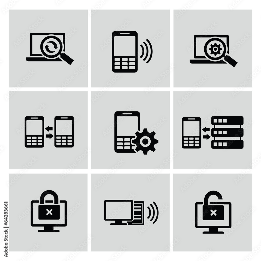 Mobile and communication icons,vector Mobile and communication icons,vector
