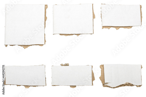 Wallpaper Mural collection of ripped  white pieces of cardboard, no shadows, iso Torontodigital.ca