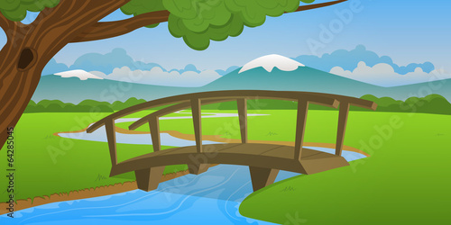 Small wooden bridge