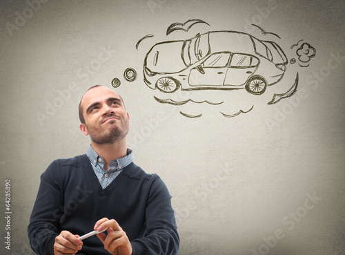 Foto Man dreaming car