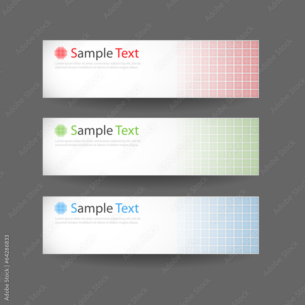 Three abstract banner headers vector eps10